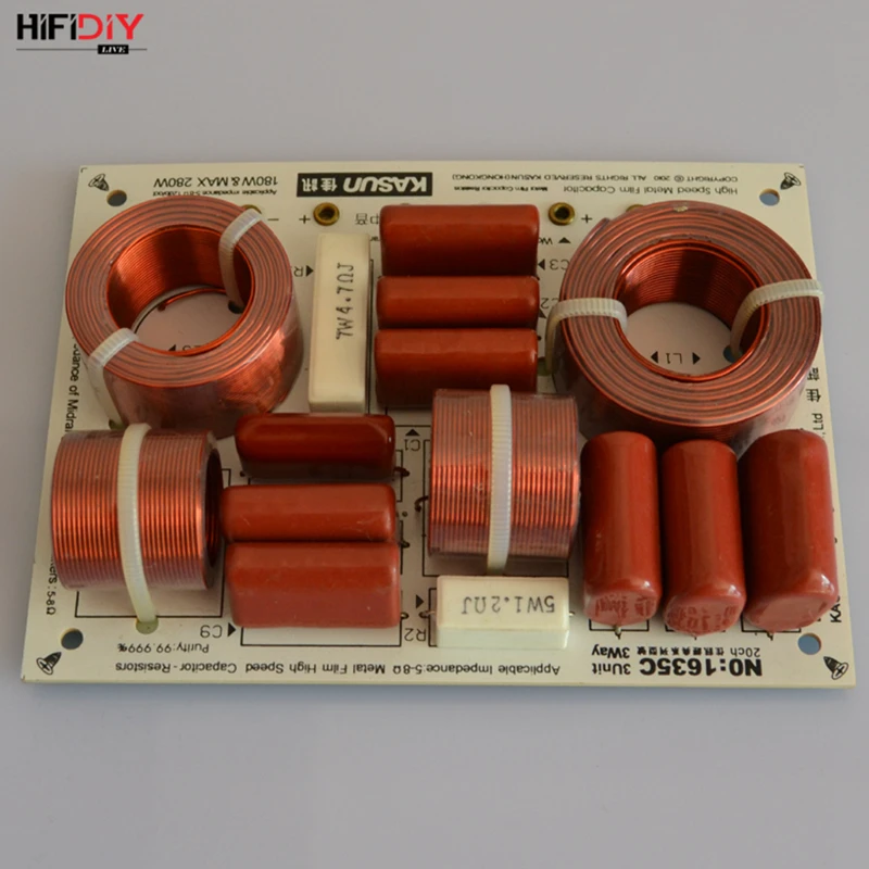 HIFIDIY LIVE  1635 3 Way 3 speaker Unit (tweeter + mid +bass )HiFi Speakers audio  Frequency Divider Crossover Filters