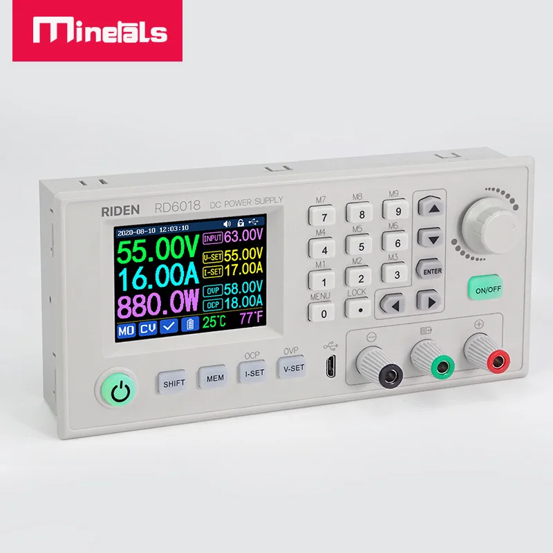 Ajustável 0 60 60v 0 1818a psu 800w-fonte de alimentação 65v DC-DC step down tensão fonte de alimentação buck conversor riden rd6018