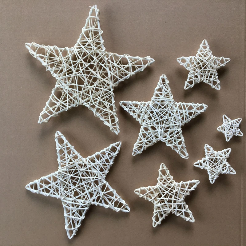 9/15/20cm Rattan Star Frame Artificial Flowers Wreaths Christmas Decoration For Home DIY Handmade Door Hanging Wedding Wall