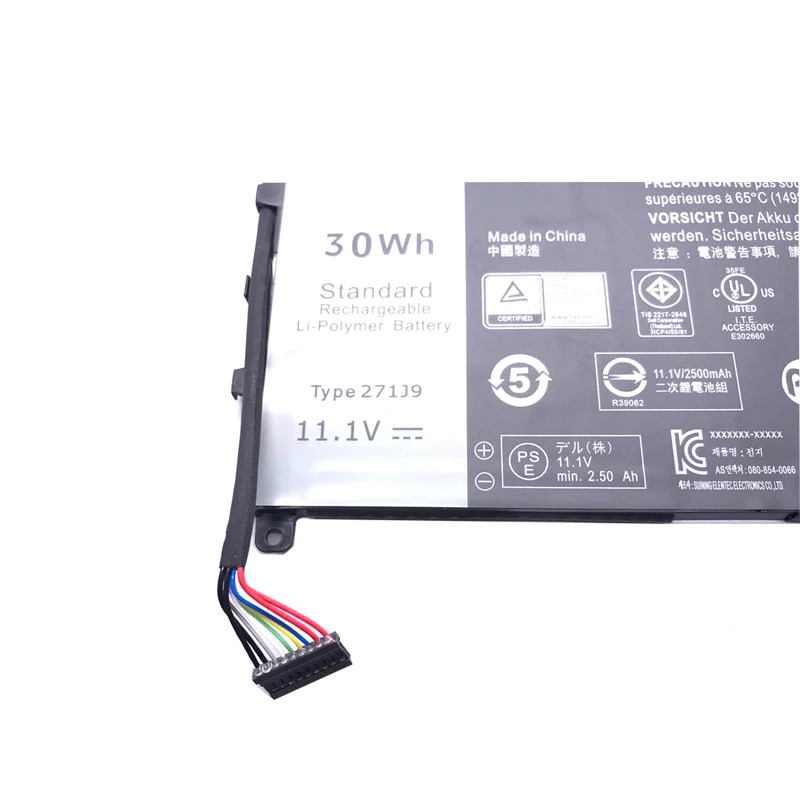 Imagem -05 - Lmdtk Genuine Novidades 271j9 Bateria do Portátil para Dell Latitude 13 7000 7350 Gwv47 0gwv47 Yx81v 11.1v 30wh