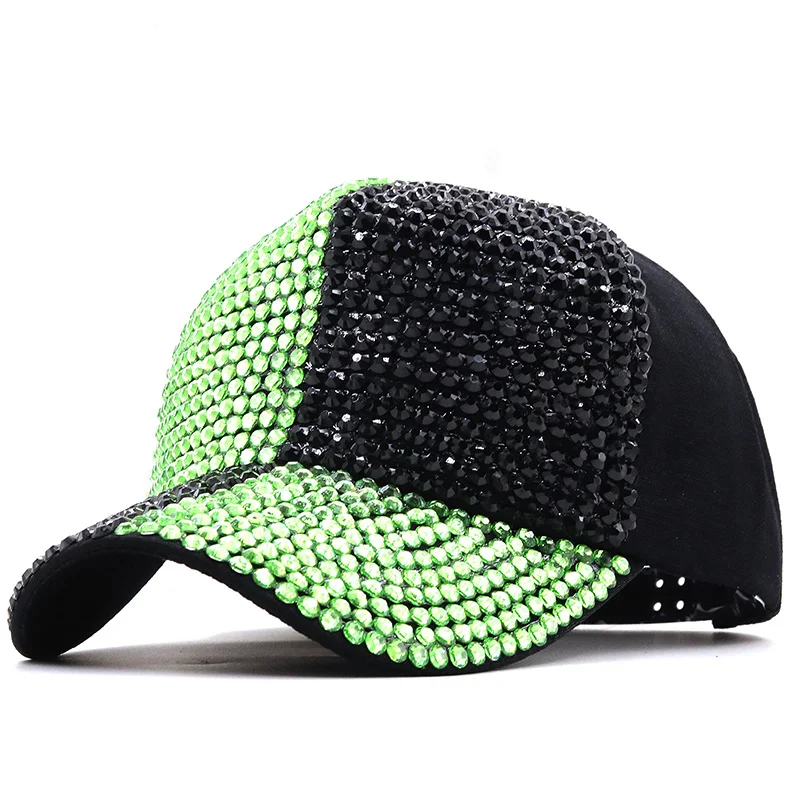 New Rhinestones luxury pearl Sequins Baseball Cap For Women Summer Cotton Hat Girls Snapback Hip hop hat Gorras Casquette Bones image 3