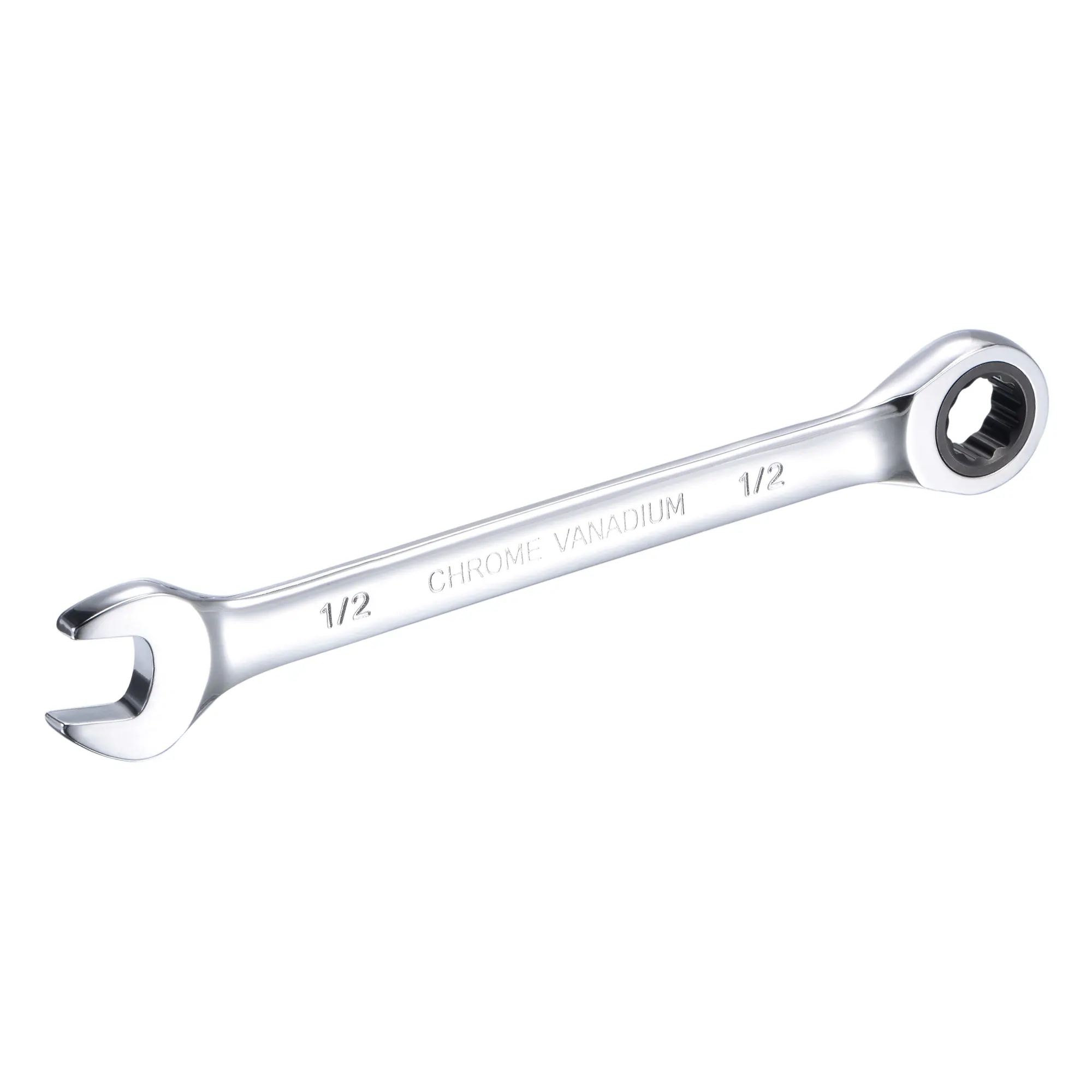 uxcell 72 Teeth 12 Point 1/2 Inch Ratcheting Combination Wrench SAE Ratchet Box Ended Spanner Tools, Cr-V