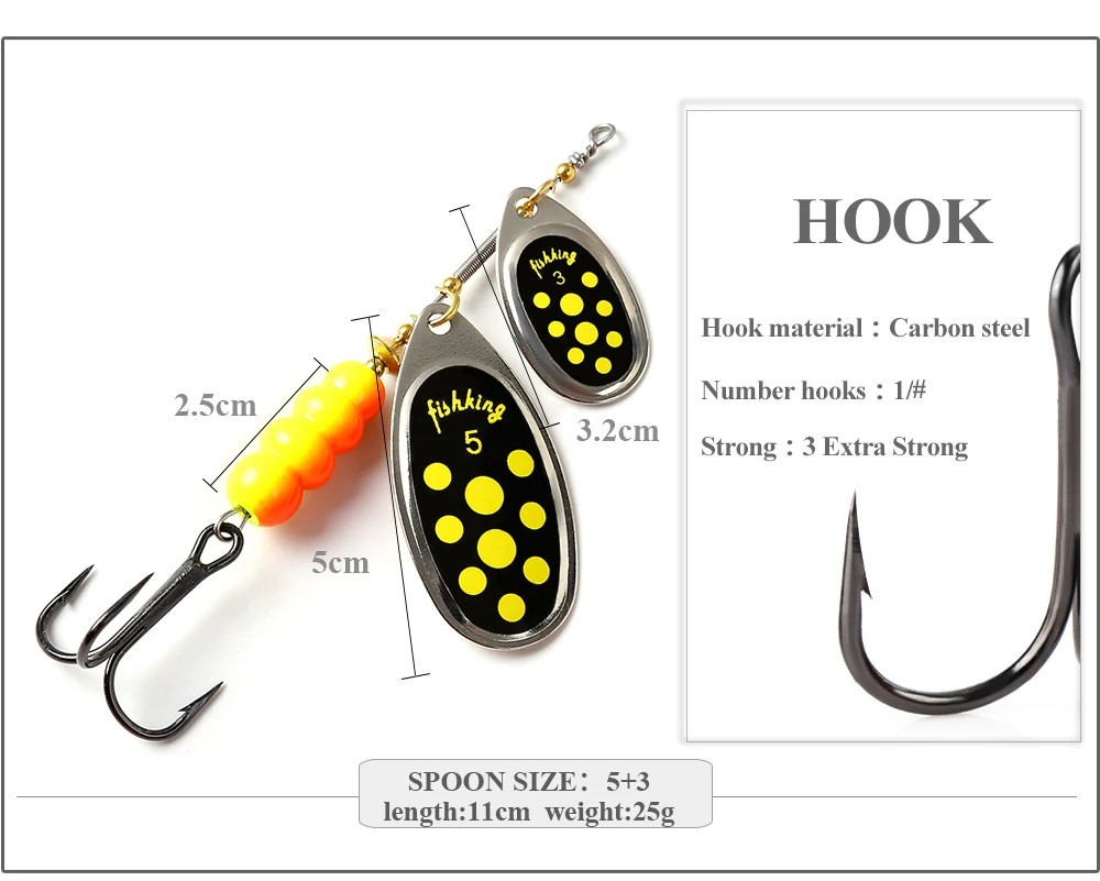 NGB 11cm-25G Messingmaterial Weitwurf-Spinnerbait Metallköder mit Dreifachhaken Angelköder – Detail 6