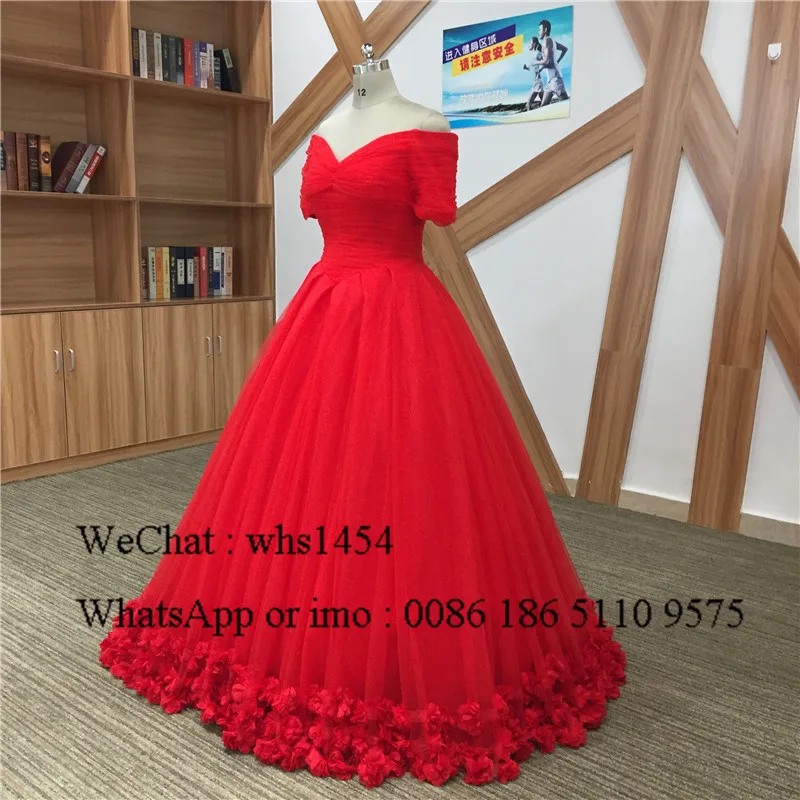 Mbcullyd Cinderella Rot Quinceanera Kleider Mit Blumen Puffy Ballkleid Süße 16 Kleid Festzug Für Mädchen Vestidos De 15 Anos