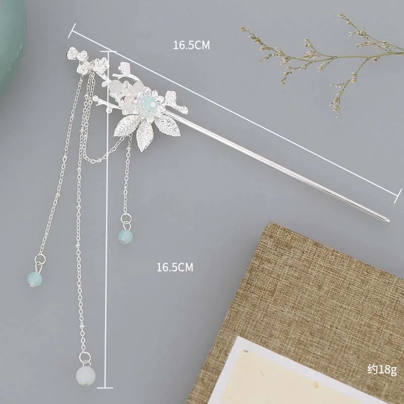 FORSEVEN Retro Chinese Style Hair Clip Crystal Long Tassel Step Shake Hairpin Sticks Bride Noiva Wedding Party Hair Accessories