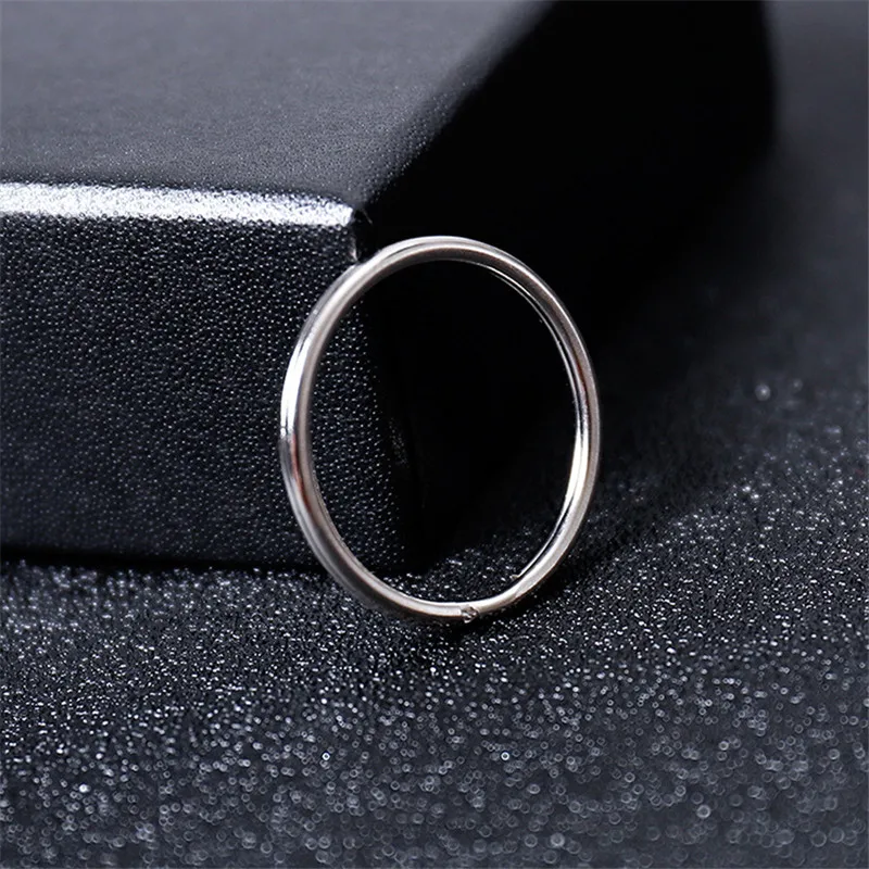 10pcs/lot 15mm 20mm 25mm 30mm 35mm 50mm Stainless Steel Hole Key Ring Key Chain Rhodium Plated Round Split Keychain