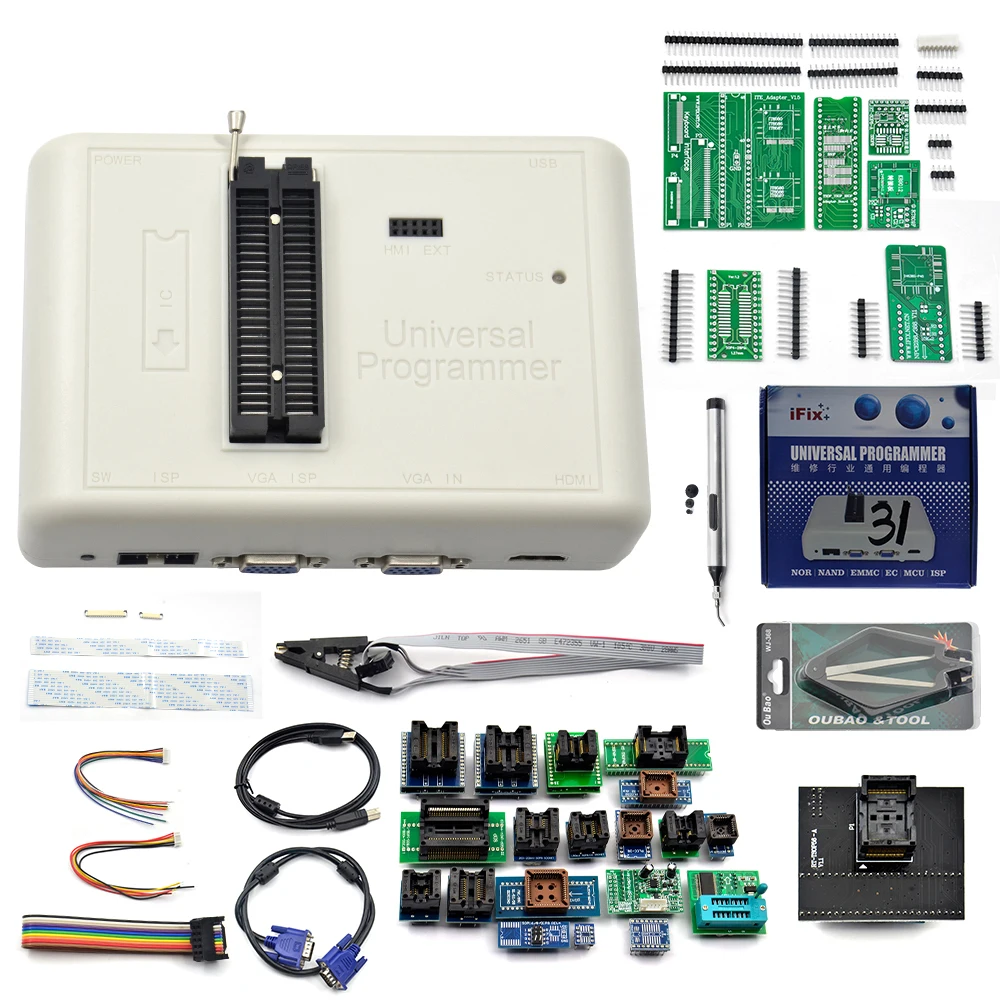 2023 RT809H EMMC-Nand Extremely Universal Programmer +35 Items+Edid Cable +Sucking Pen Specialized Programming Compiler