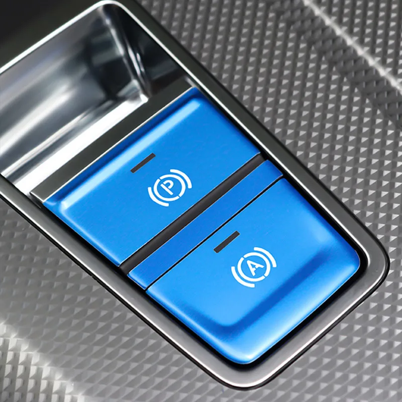 Car Styling Console Gear Electronic Handbrake P Button Decorative Frame Cover Trim Sticker For Audi A6 C8 Interior Accessories