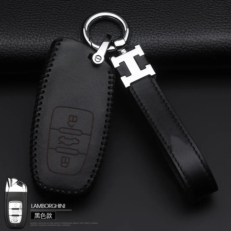 2025 New High-Quality Leather Car Smart Key Case Cover for Lamborghini Accessories