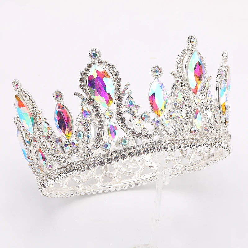 

whole round luxury Wedding Crown Bride tiaras Crowns Queen Hair Jewelry Crystal Diadem Prom Headdress Head accessorie Pageant