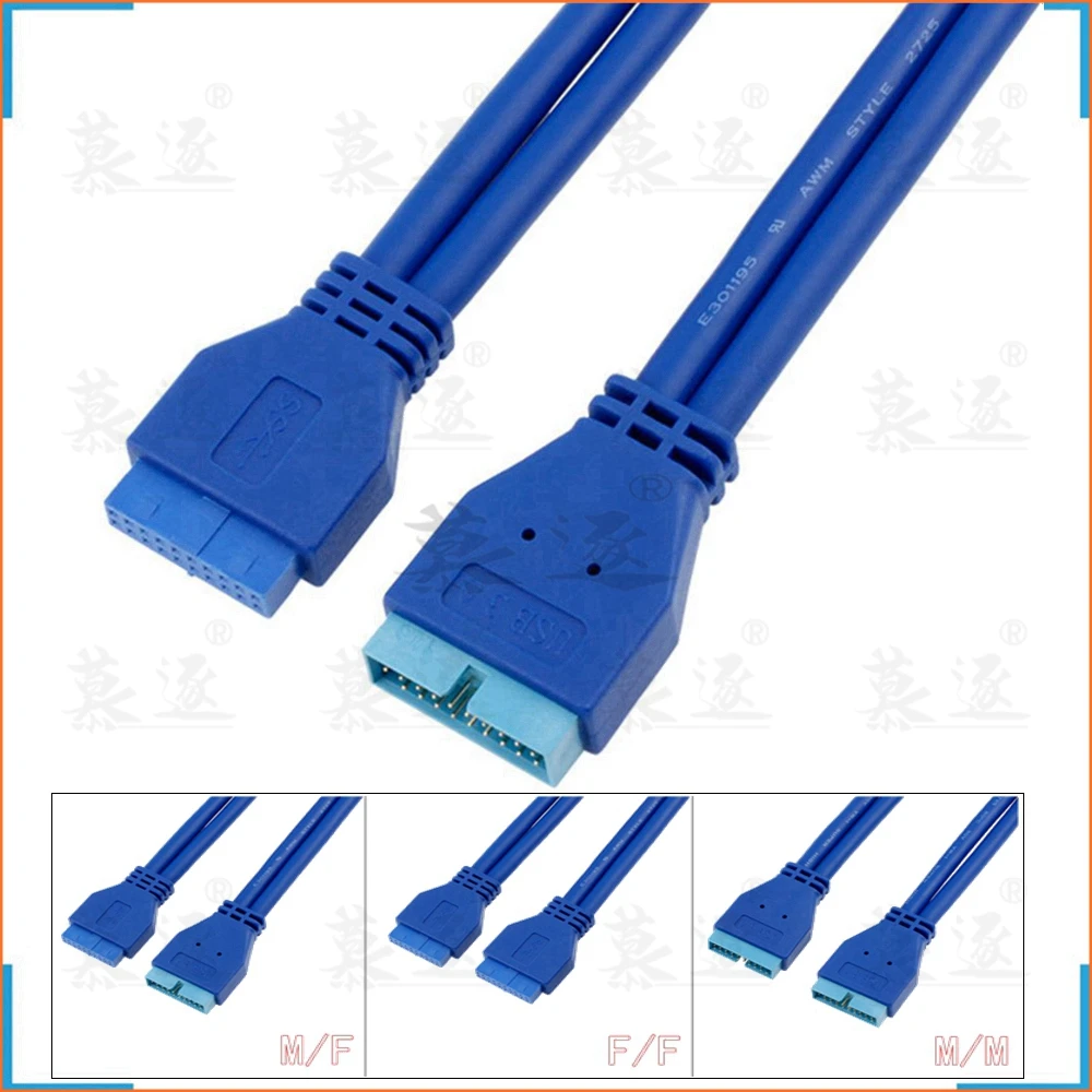 USB 3.0 20pin Male to Male Male to Female Female to Female Motherboard Cable 50cm For Asus Gigabyte Msi Onda Inte