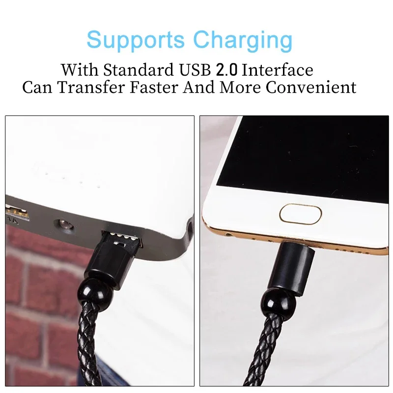 USB Bracelet Charging Cable Durable Portable Charger Outdoor Phone Charging Cord For Men Women In Stock