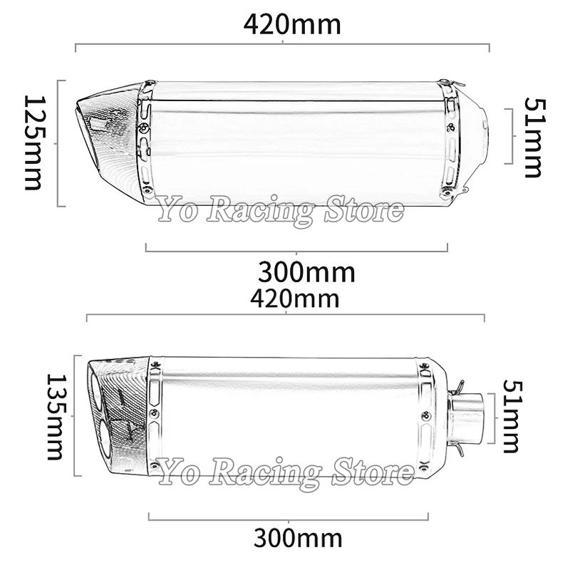 For Benelli TRK502X TRK 502X 502 X 2019-2021 Motorcycle Double Hole Exhaust Escape Modified Mid Link Pipe Moto Muffler DB Killer