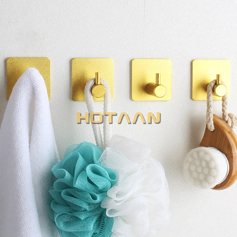 Aluminium Robe Hooks Wall Door Clothes Hanger Kitchen Rustproof Towel Hooks 1pc/Set Bathroom Accessory Organizer Clothes Rack