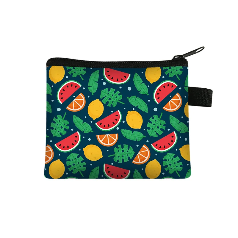 Mask Bag Fruit Watermelon Wallet Portable Card Bag Coin Key Storage Bag Polyester Hand Bag Coin Purse Mini Bag Custom wallet Sac