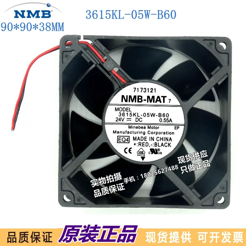 New original NMB 3615KL-05W-B60 9cm 9038 24V 0.55A inverter cooling fan