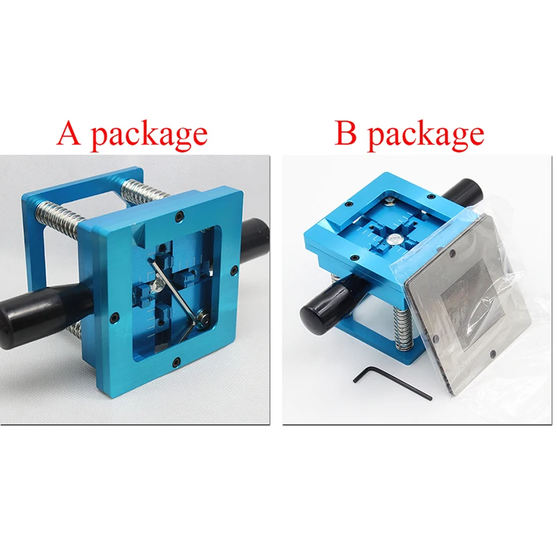 Bga-estação de reballing, 90mm x 90mm, suporte para modelos, gabarito, com haste manual