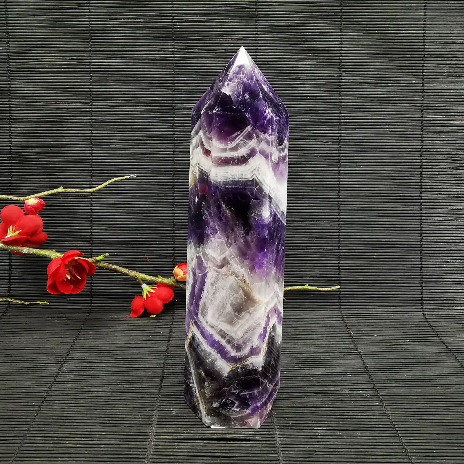 1pcs Natural Dream Amethyst Obelisk Quartz Tower Crystal Point Healing