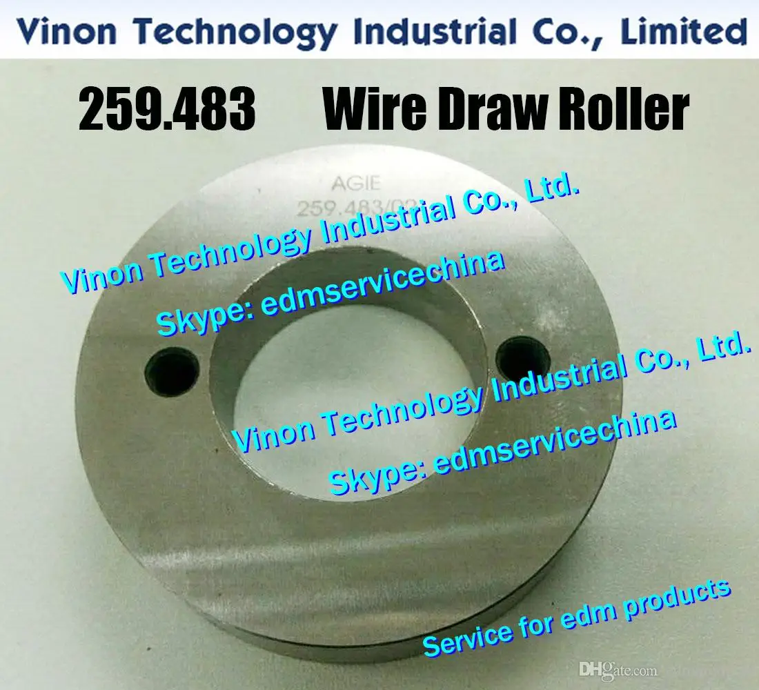 Agie 259.483 edm Wire Draw Roller (Full Stainless Steel) 15.5xØ65.1mm for Agie Challenge,Classic,Evolution 590002254,261183,002.