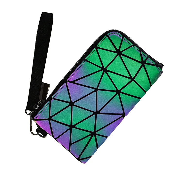 Seasonblack wallet geometric luminous color changing wallet bag card bag mobile phone bag hand bag fashion casual bag