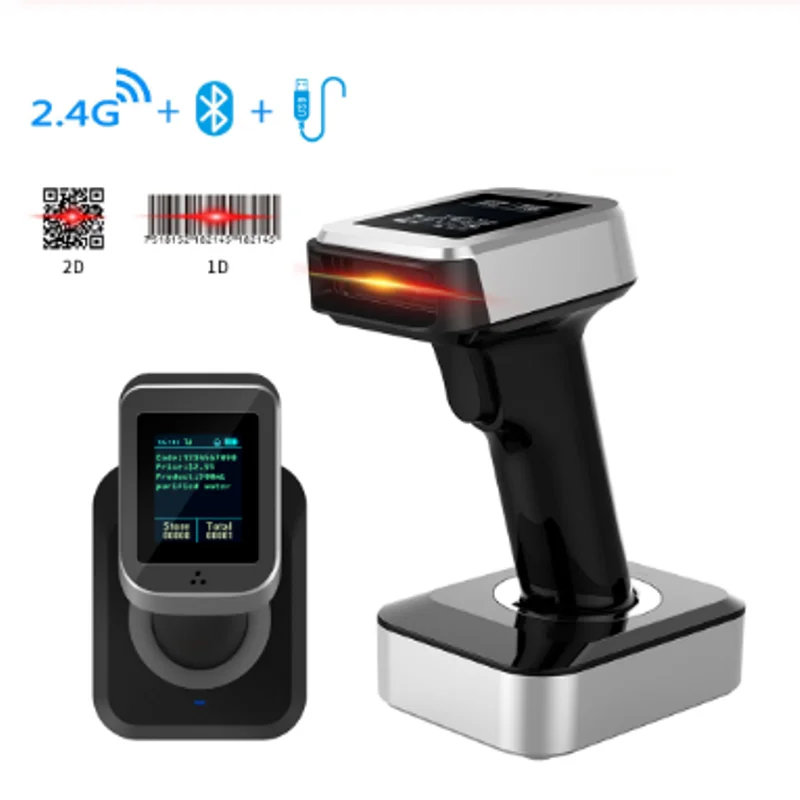 1d 2d Bluetooth Barcode Scanner Wireless,PDF 417,Data Matrix,QR code Reader,30-100 Meters Wireless Transfer Distance