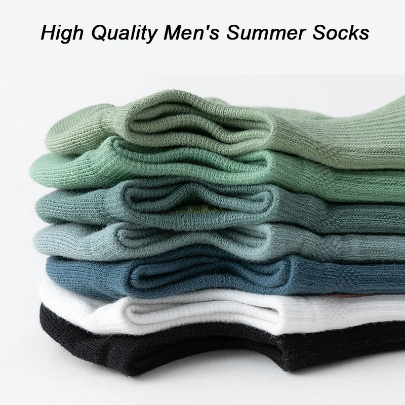 10Pairs/Lot Men Boat Socks Cotton High Quality Spring Summer Fashion Striped Silicone Non-slip Male Soft Breathable Short Socks