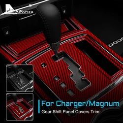 Real Soft Carbon Fiber for Dodge Magnum Charger 2008 2009 2010 Accessories Interior Trim Car Center Gear Shift Panel Sticker