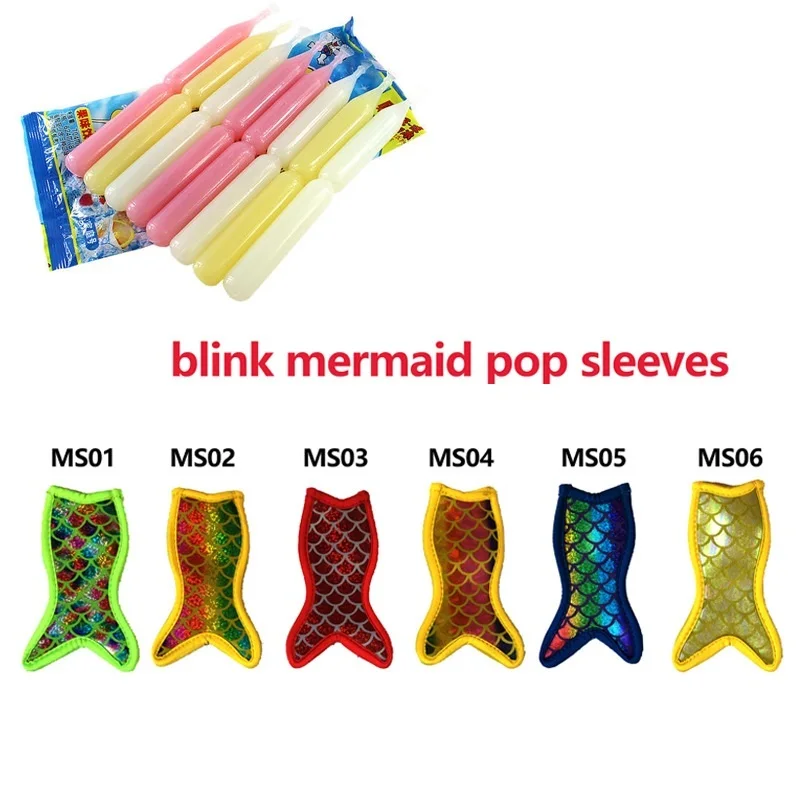 

100Pcs Mermaid Style Popsicle Holder Freezer Icy Pole Ice Lolly Sleeve Protector For Ice Cream Tools For Party Supply Ice Tool