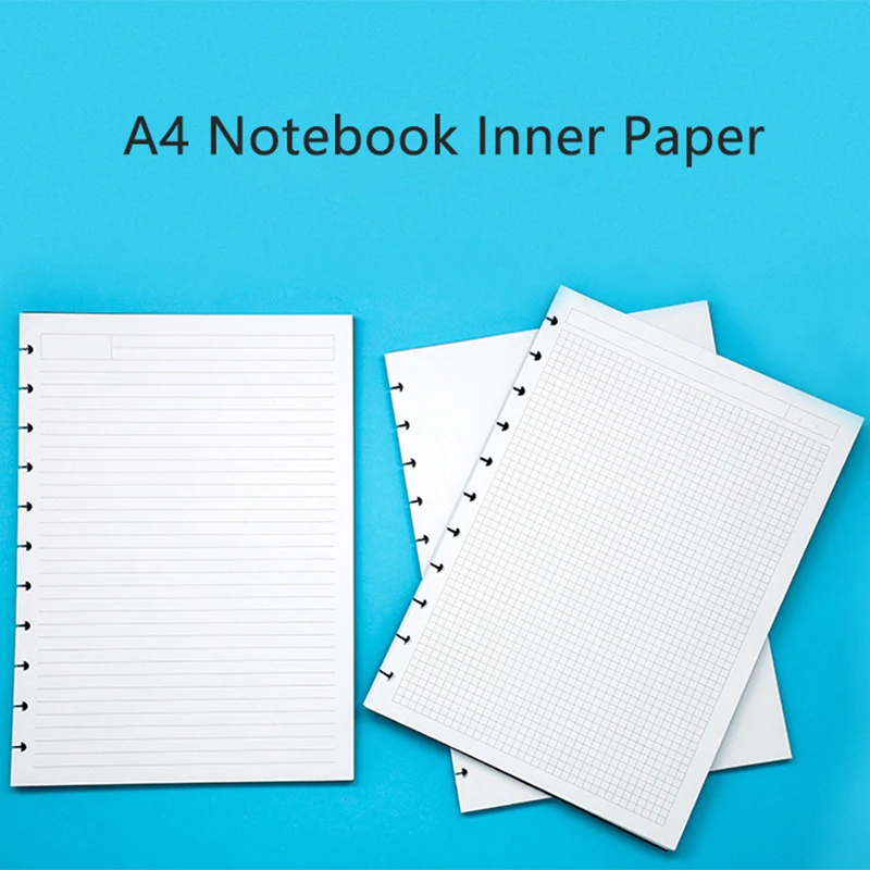 A4 Notebook Loose Leaf Paper Refill Mushroom Hole Notepad Inner Paper Core/Refilling Inner Paper Planner Inner Page Inside Paper