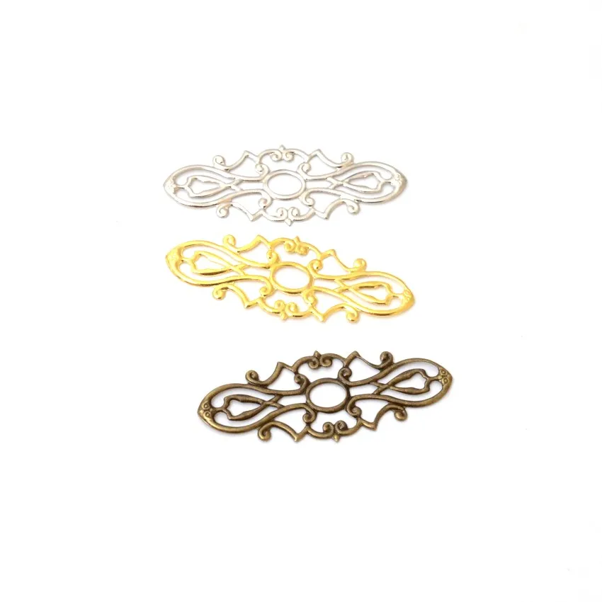 20Pcs Flower Filigree Wraps Connectors Metal Crafts Gift Decoration DIY Findings 38*15mm image 3