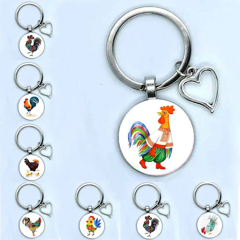 Брелок-ручной-работы-с-изображением-курицы-петуха-25-мм-для-мужчин-и-женщин