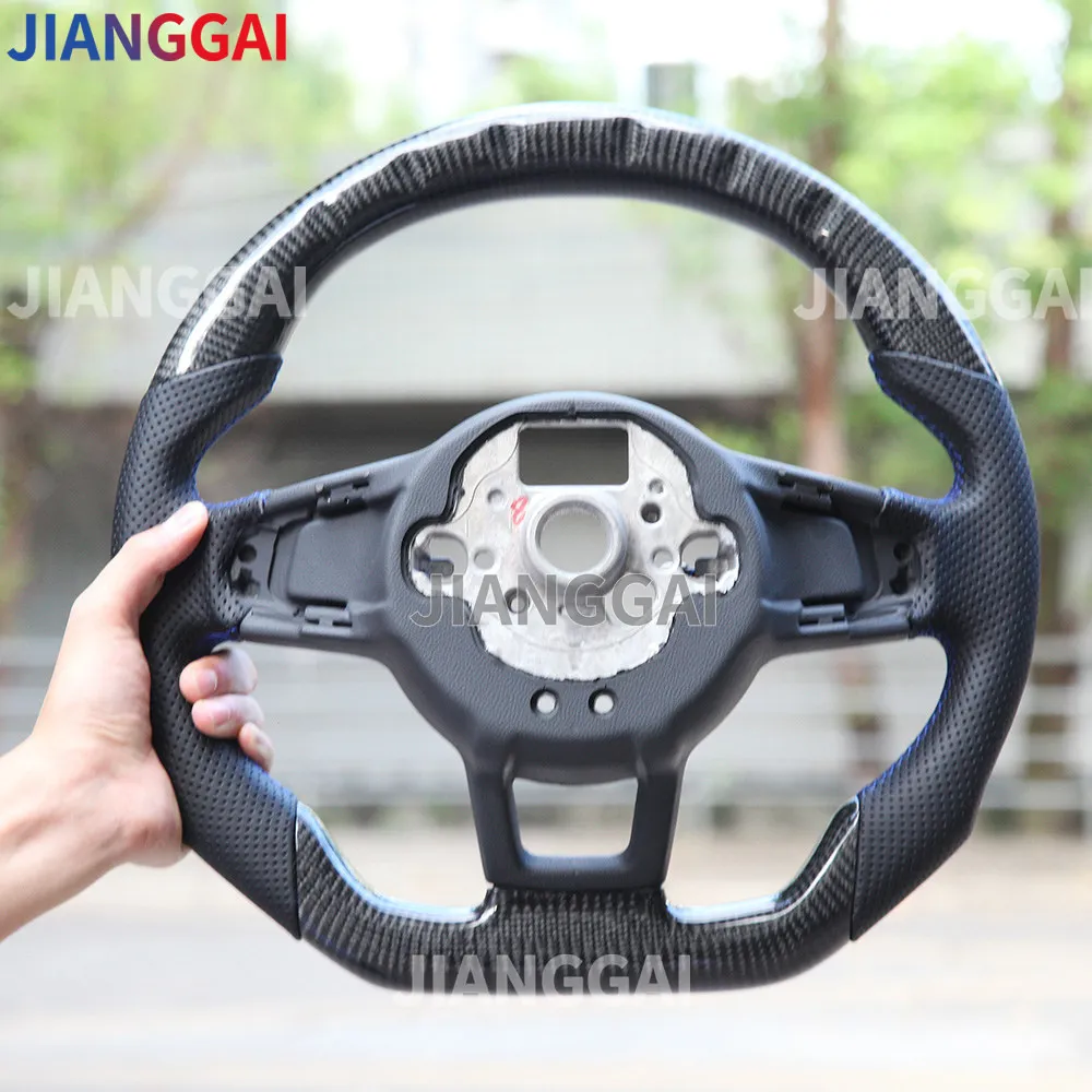 Carbon Fiber Steering Wheel For Volkswagen VW Mk7 Golf 7 Mk7.5 GTI Scirocco Polo GTS Customized LED Racing Wheel 2015-2019