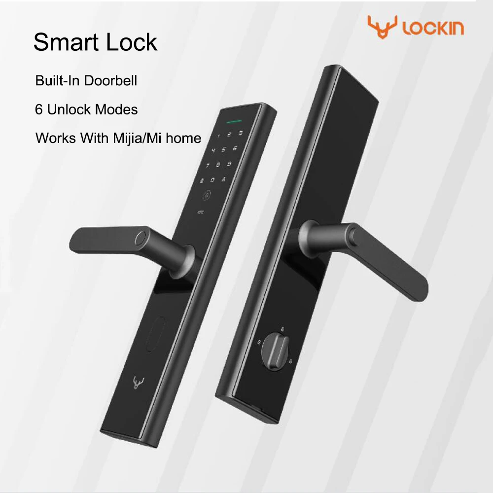 

Fingerprint Smart Door Lock Password NFC Key APP Unlock Bulit-in Doorbell Opening Detect Work With Mijia/mi home Smart Linkage