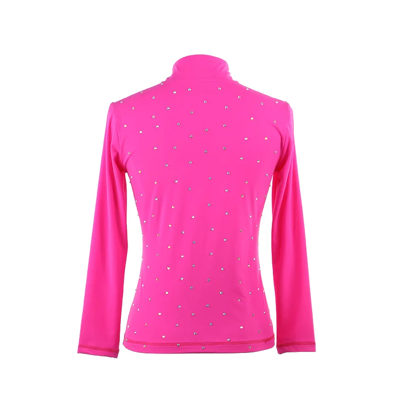 Figure Skating Dress Practice Suit Jacket Pants Trousers Girls And Women Ice Skate Dressing Tight Pants Black With Rhinestones