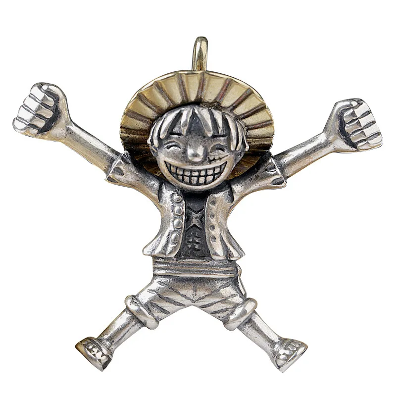 100% S925 sterling silver, creative personality Luffy pendant