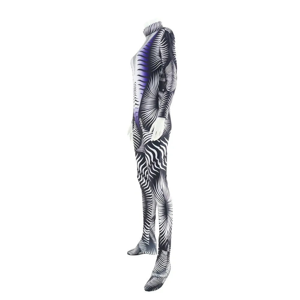 Mew Halloween Kostüm für Frau 3D Spandex Superhero Cosplay Kostüm Zentai Bodysuit Anzug Overalls Heißer Verkauf