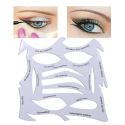 1PCS Multi-function Quick Eye Makeup Stencils Eyebrow Shadow Smokey Cat Fish Tail Eyeliner Template Auxiliary Card Beauty Tool