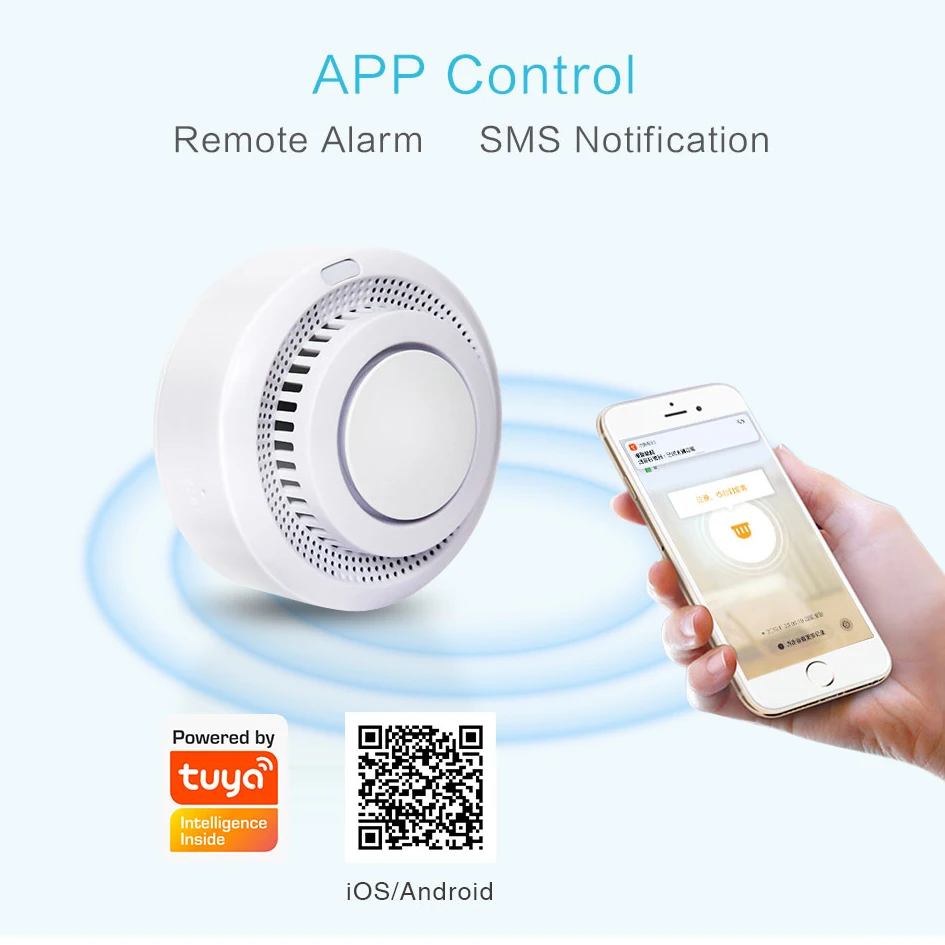 AVATTO Smart WiFi Smoke Detector,Fire Alarm Temperature Detector Sensor  Home Security System work with Tuya Smart Life APP