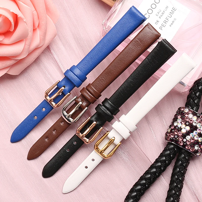 Cowhide Watch Band 6mm 8mm 10mm 12mm 14mm16mm18mm 20mm22mm Mmthin Smooth Watch Strap Universal Major Brands of Watch Accessories