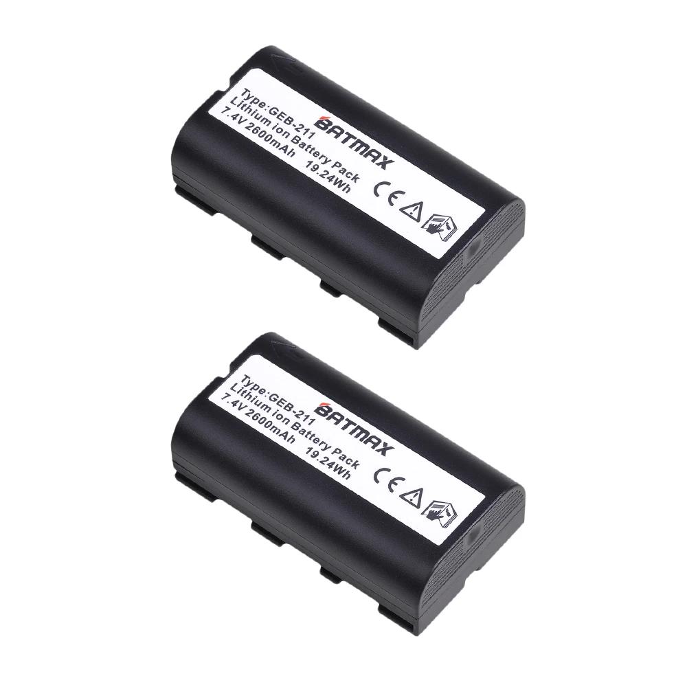 2Pcs 2600mAh GEB211 GEB212 แบตเตอรี่สำหรับ ATX1200 RX1200 GPS1200 GRX1200 GPS + LED USB Charger