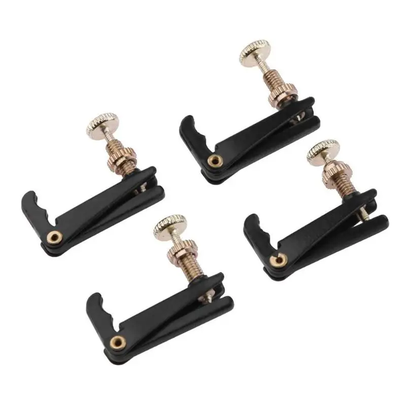 4pcs 4/4-3/4 Plated Iron Violin Fine Tuners Spinner  Adjuster Strings Hooks for Violin Musical Instrument for Violin Musical Ins