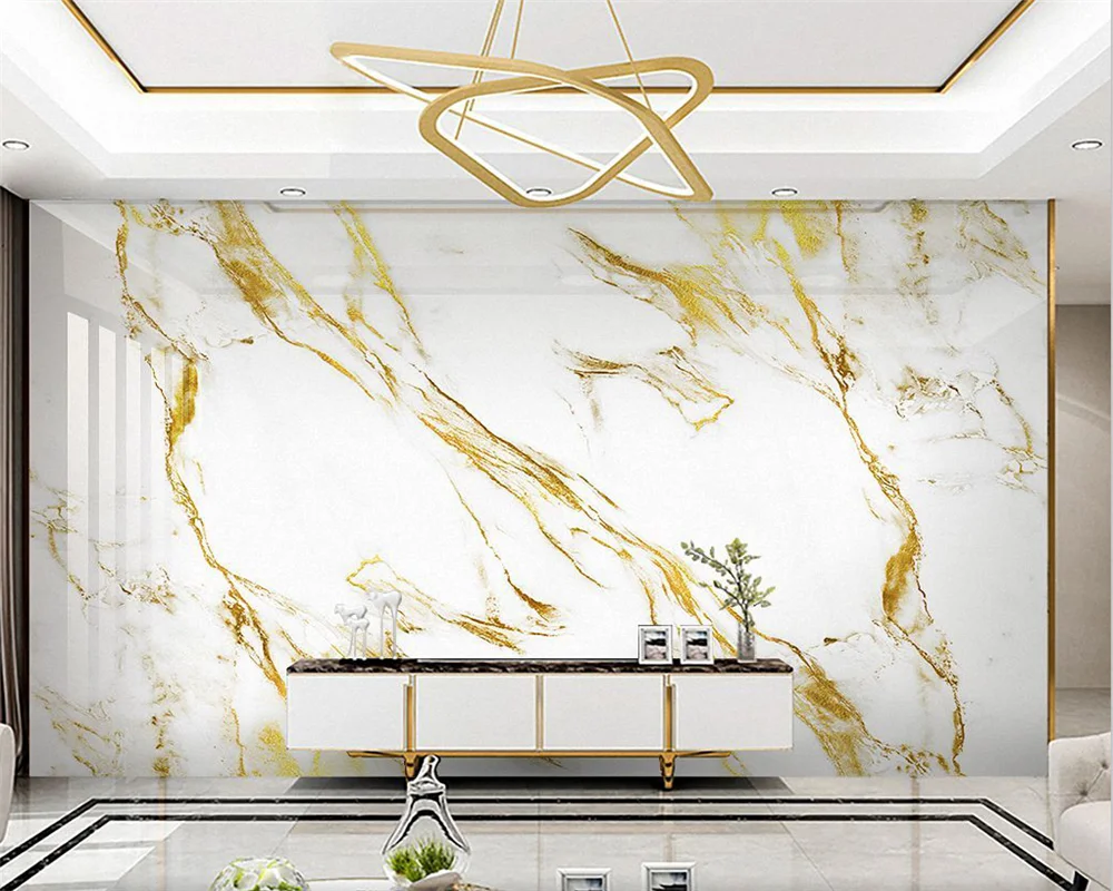 

beibehang Custom new light luxury golden marble pattern jazz white marble background wallpaper papel de parede 3d papier peint