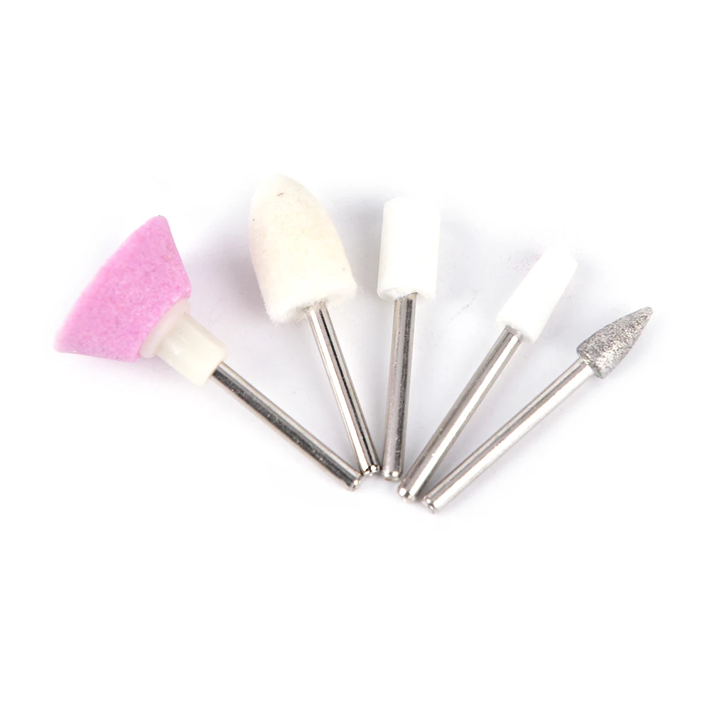 Bit Nail Art Drill Buffer File Polishing Electric Sander Sanding Grinding Head Tip Machine DIY Manicure Polish Tool Set 5Pcs/set