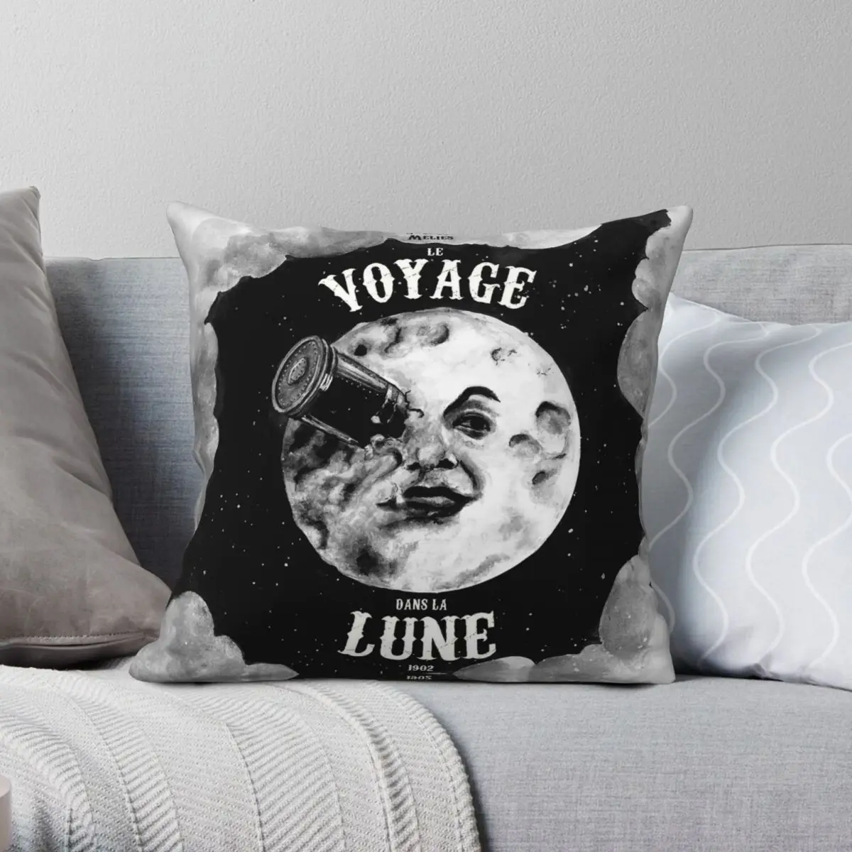 Trip To The Moon HD Pillowcase Polyester Linen Velvet Creative Zip Decorative Throw Pillow Case Sofa Cushion Cover 18