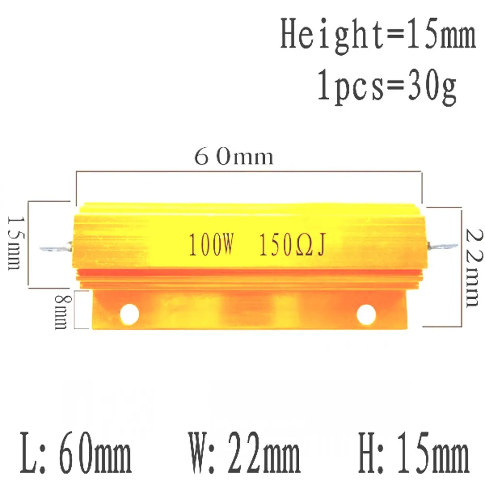 5PCS 100W Aluminium Power Metal Shell Fall Draht Widerstand RX24 0,01-10K 0,1 0,5 1 2 4 5 6 8 10 20 100 150 200 500 1K 10K ohm – Detail 4