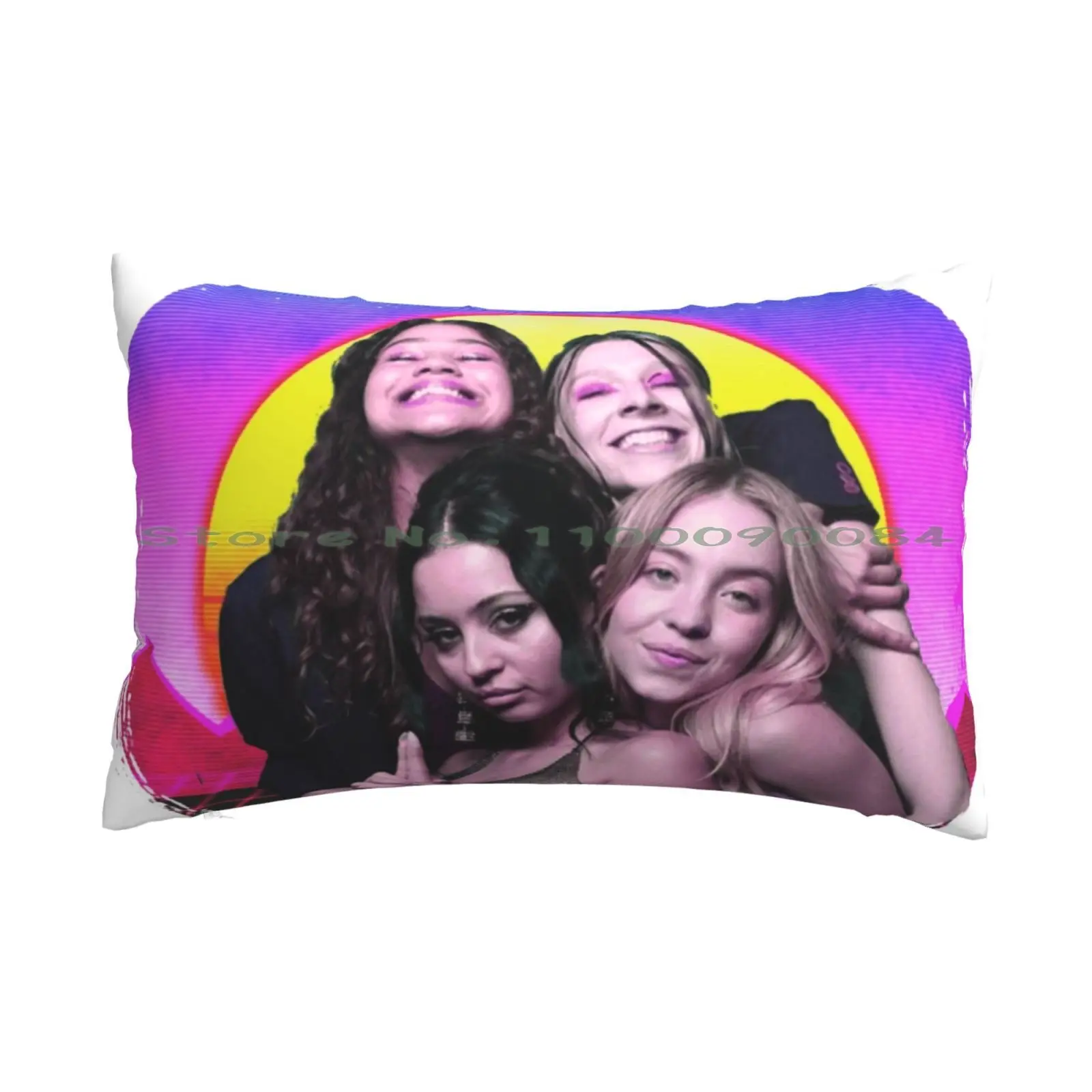 Retro Euphoria Circle Pillow Case 20x30 50*75 Sofa Bedroom Euphoria Cast Euphoria Hbo Hbo Tv Shows Zendaya Hunter Schafer Jacob