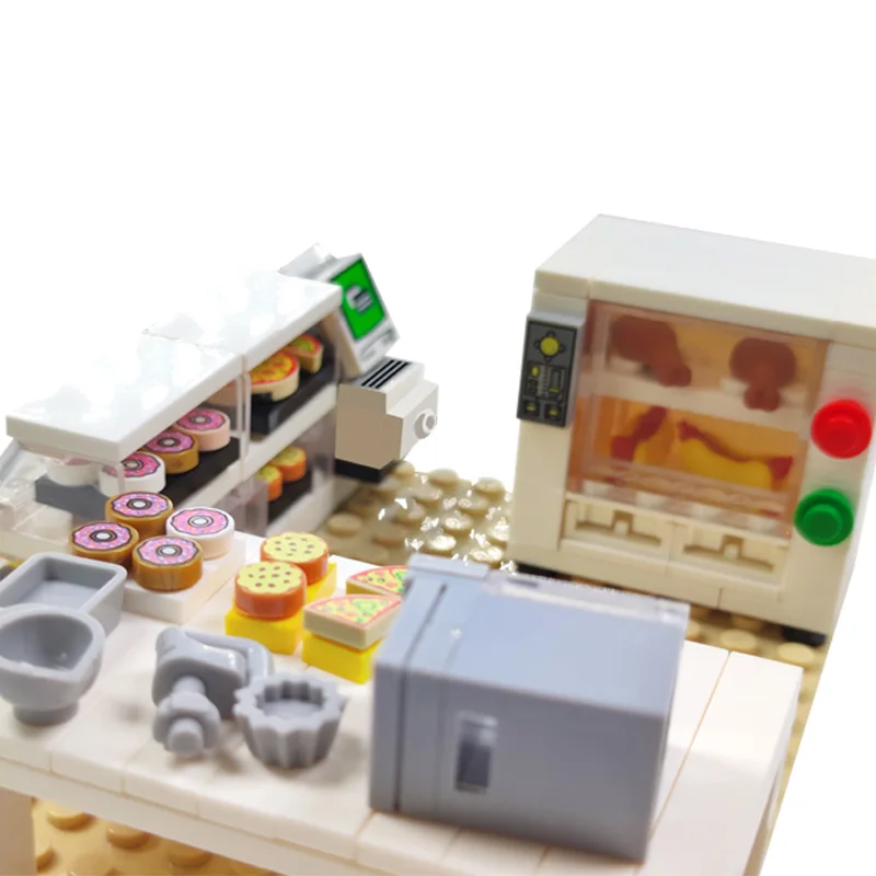 Compatible Friends Food Shop Building Blocks City Bread Cake Dessert Bricks Parts Construction Toys for Kids Girls Xmas DIY Gift