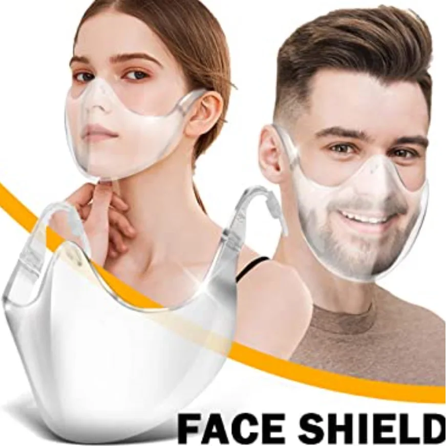 4Pcs Protective Mask Durable Face Shield Transparent Dust-proof Combine Plastic Full Face Cover Motorcycle Mouth Facemask