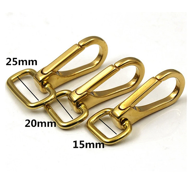 15-25mm Solid Brass Snap Hook Swivel Eye Ring Trigger Clasps Clip For Leather Craft Bag Strap Belt Pet Collar Diy Accessories