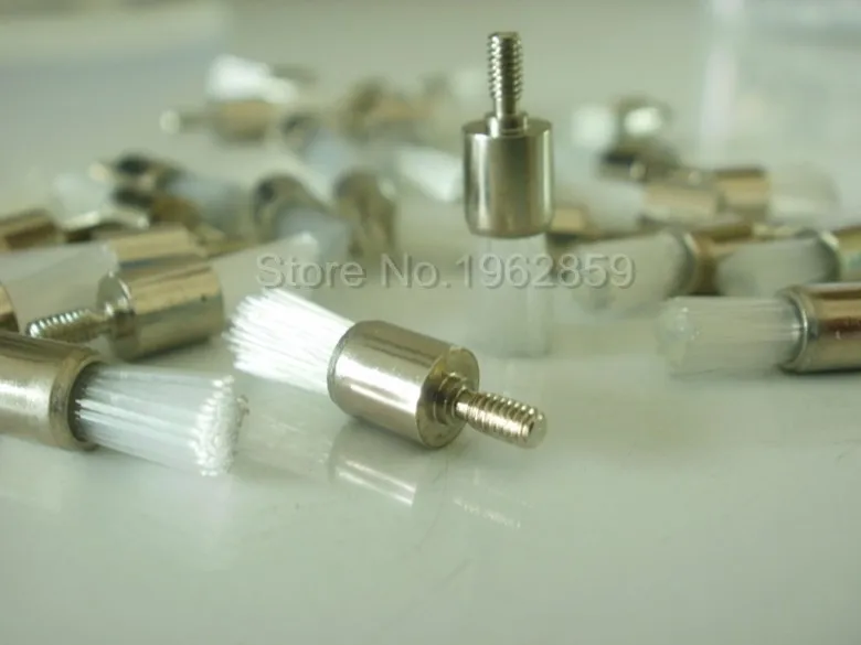 

100pcs Dental Polishing Brush Screw Style Prophylaxis Polishing White Nylon Brush Flat Head Dentist Products Materials